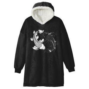 Yin And Yang Japanese Koi Fish Hooded Wearable Blanket