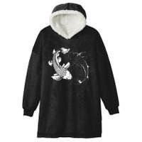 Yin And Yang Japanese Koi Fish Hooded Wearable Blanket