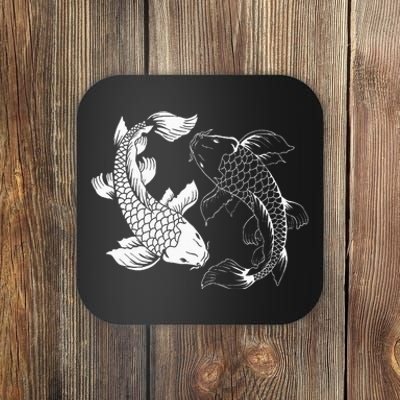 Yin And Yang Japanese Koi Fish Coaster