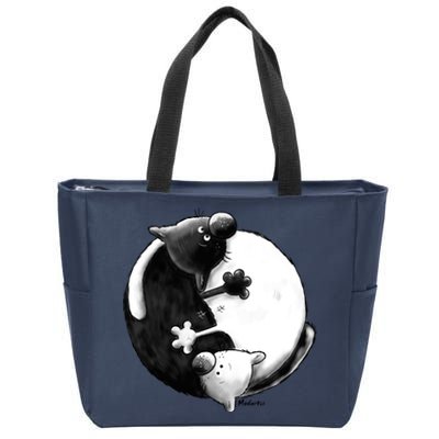 Yin And Yang Cats Zip Tote Bag