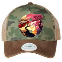 Yin And Yang Japanese Bonsai Trees Seasons Fall Spring Legacy Tie Dye Trucker Hat