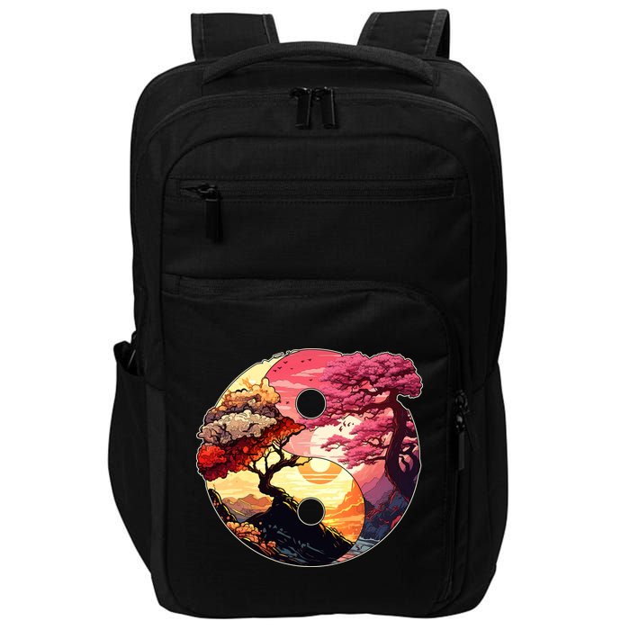 Yin And Yang Japanese Bonsai Trees Seasons Fall Spring Impact Tech Backpack