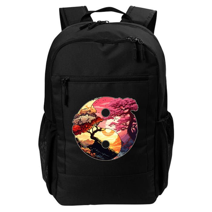 Yin And Yang Japanese Bonsai Trees Seasons Fall Spring Backpack
