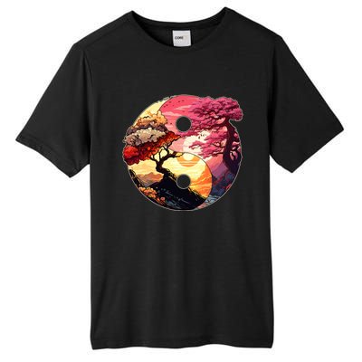 Yin And Yang Japanese Bonsai Trees Seasons Fall Spring Tall Fusion ChromaSoft Performance T-Shirt