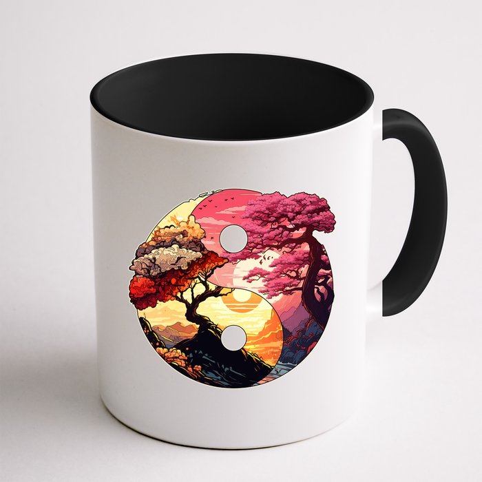 Yin And Yang Japanese Bonsai Trees Seasons Fall Spring Mug
