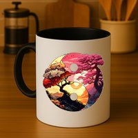 Yin And Yang Japanese Bonsai Trees Seasons Fall Spring Mug