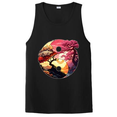 Yin And Yang Japanese Bonsai Trees Seasons Fall Spring PosiCharge Competitor Tank