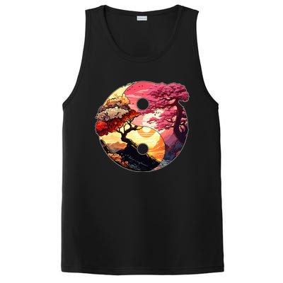 Yin And Yang Japanese Bonsai Trees Seasons Fall Spring PosiCharge Competitor Tank