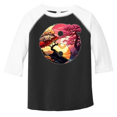 Yin And Yang Japanese Bonsai Trees Seasons Fall Spring Toddler Fine Jersey T-Shirt