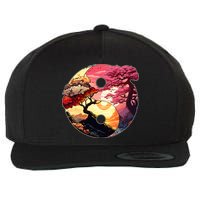 Yin And Yang Japanese Bonsai Trees Seasons Fall Spring Wool Snapback Cap