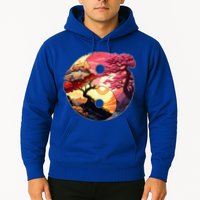 Yin And Yang Japanese Bonsai Trees Seasons Fall Spring Hoodie