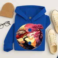 Yin And Yang Japanese Bonsai Trees Seasons Fall Spring Hoodie