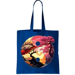 Yin And Yang Japanese Bonsai Trees Seasons Fall Spring Tote Bag