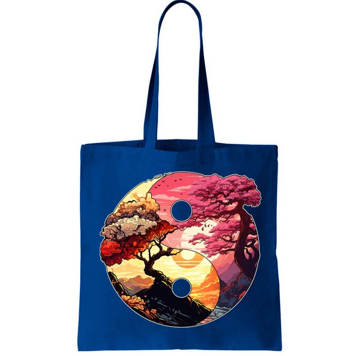 Yin And Yang Japanese Bonsai Trees Seasons Fall Spring Bag