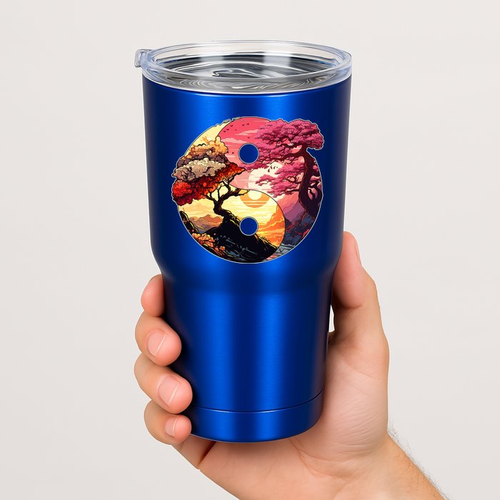 Yin And Yang Japanese Bonsai Trees Seasons Fall Spring Tumbler