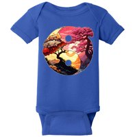 Yin And Yang Japanese Bonsai Trees Seasons Fall Spring Baby Bodysuit