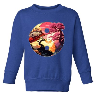 Yin And Yang Japanese Bonsai Trees Seasons Fall Spring Toddler Sweatshirt
