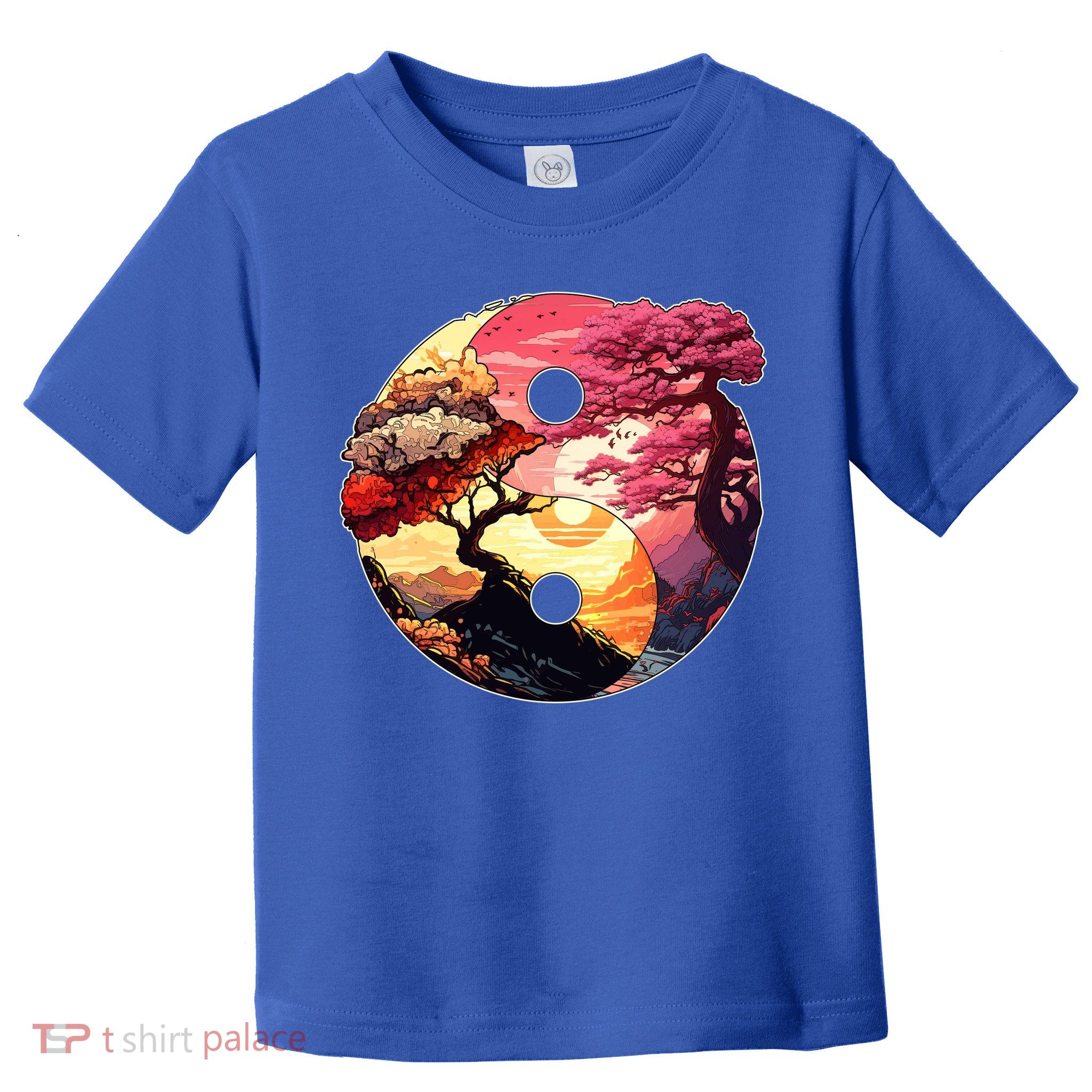 Yin And Yang Japanese Bonsai Trees Seasons Fall Spring Toddler T-Shirt