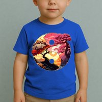 Yin And Yang Japanese Bonsai Trees Seasons Fall Spring Toddler T-Shirt