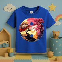 Yin And Yang Japanese Bonsai Trees Seasons Fall Spring Toddler T-Shirt