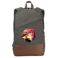 Yin And Yang Japanese Bonsai Trees Seasons Fall Spring Cotton Canvas Backpack