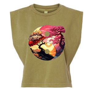 Yin And Yang Japanese Bonsai Trees Seasons Fall Spring Garment-Dyed Women's Muscle Tee