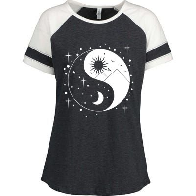 Yin And Yang Cool Gift Enza Ladies Jersey Colorblock Tee