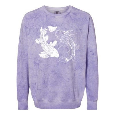 Yin And Yang Japanese Koi Fish Colorblast Crewneck Sweatshirt