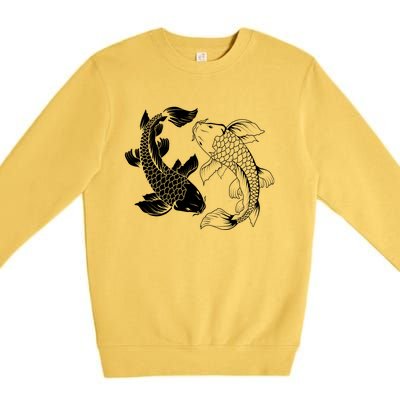 Yin And Yang Japanese Koi Fish Premium Crewneck Sweatshirt