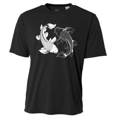 Yin And Yang Japanese Koi Fish Cooling Performance Crew T-Shirt