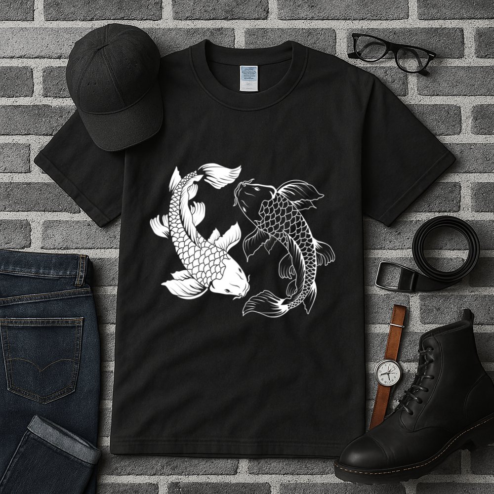 Yin And Yang Japanese Koi Fish Tall T-Shirt