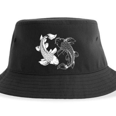 Yin And Yang Japanese Koi Fish Sustainable Bucket Hat