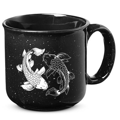 Yin And Yang Japanese Koi Fish 15oz Campfire Ceramic Mug