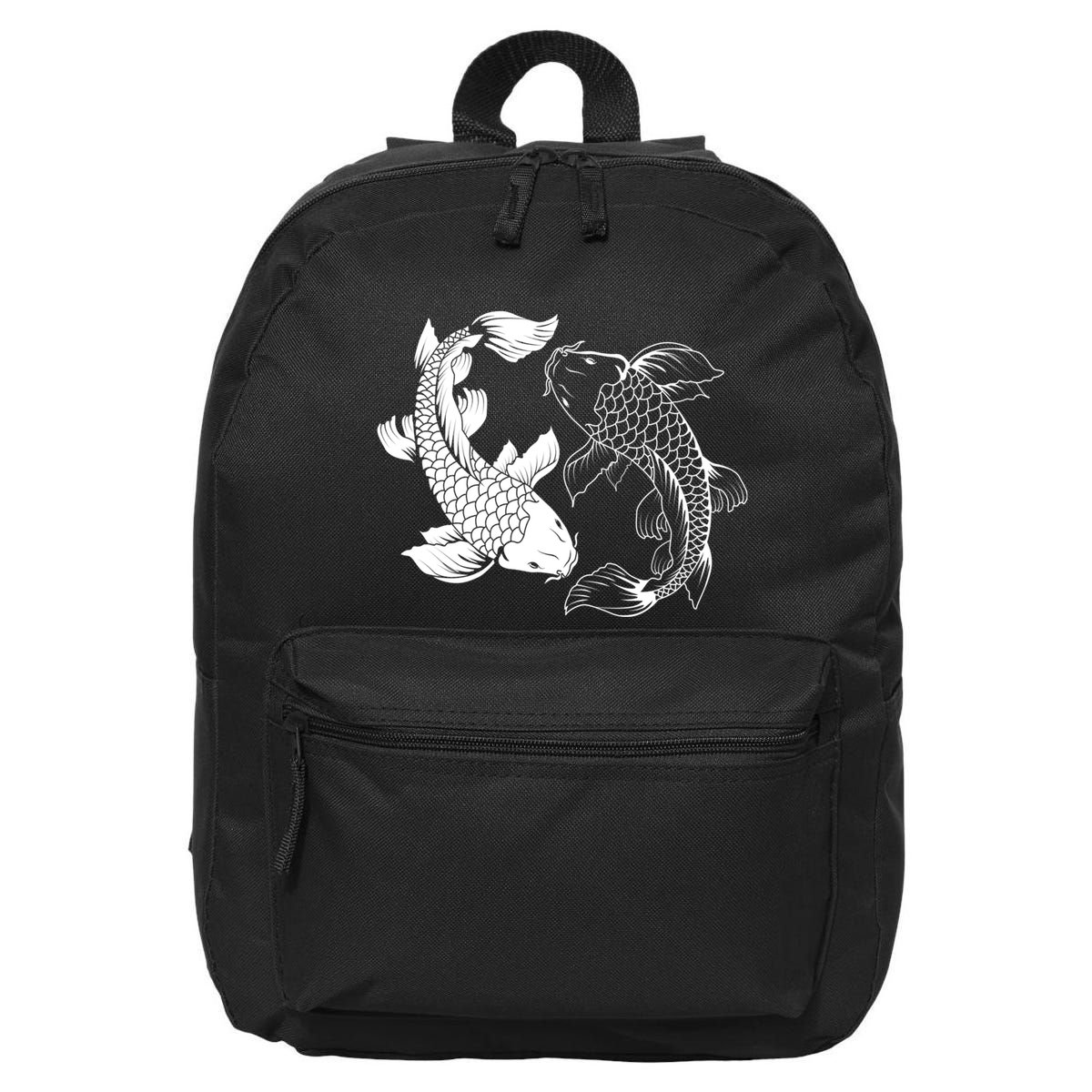 Yin And Yang Japanese Koi Fish 16 in Basic Backpack