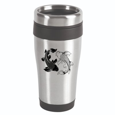 Yin And Yang Japanese Koi Fish 16oz Travel Tumbler