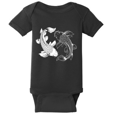 Yin And Yang Japanese Koi Fish Baby Bodysuit