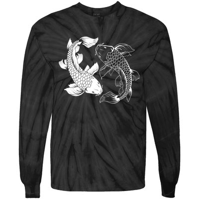 Yin And Yang Japanese Koi Fish Tie-Dye Long Sleeve Shirt