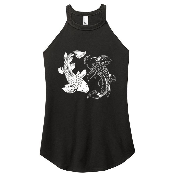 Yin And Yang Japanese Koi Fish Women's Perfect Tri Rocker Tank