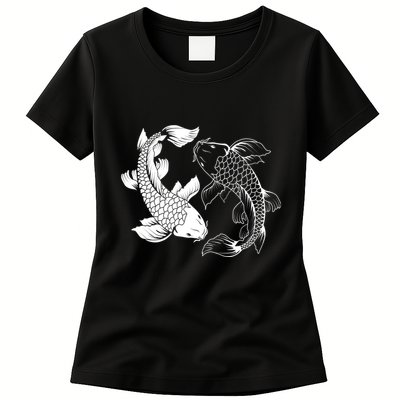 Yin And Yang Japanese Koi Fish Womens T-Shirt