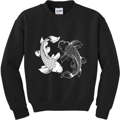 Yin And Yang Japanese Koi Fish Kids Sweatshirt