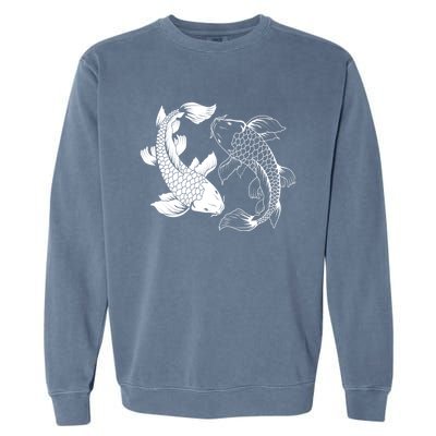 Yin And Yang Japanese Koi Fish Garment-Dyed Sweatshirt