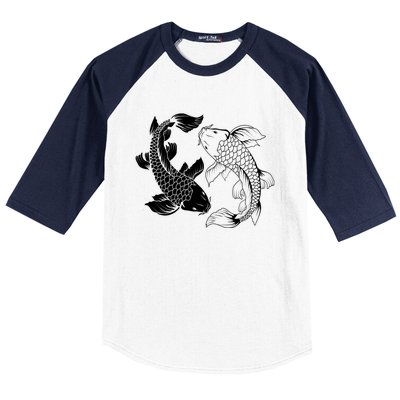 Yin And Yang Japanese Koi Fish Baseball Sleeve Shirt