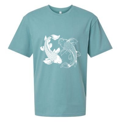 Yin And Yang Japanese Koi Fish Sueded Cloud Jersey T-Shirt