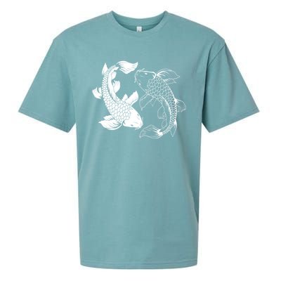 Yin And Yang Japanese Koi Fish Sueded Cloud Jersey T-Shirt