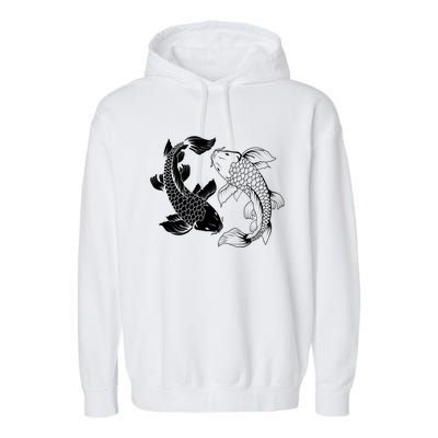 Yin And Yang Japanese Koi Fish Garment-Dyed Fleece Hoodie