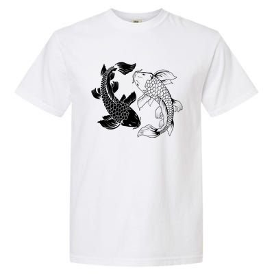 Yin And Yang Japanese Koi Fish Garment-Dyed Heavyweight T-Shirt