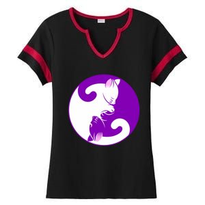 Yin And Yang Cats Cute Meditation Cat Yoga Great Gift Ladies Halftime Notch Neck Tee