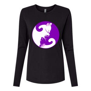 Yin And Yang Cats Cute Meditation Cat Yoga Great Gift Womens Cotton Relaxed Long Sleeve T-Shirt