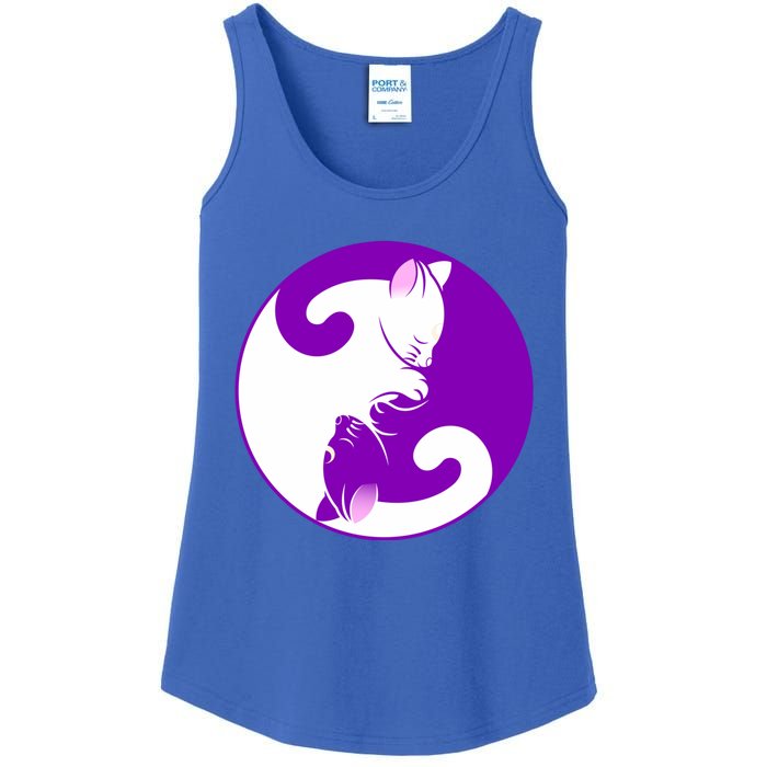 Yin And Yang Cats Cute Meditation Cat Yoga Great Gift Ladies Essential Tank