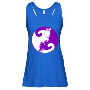 Yin And Yang Cats Cute Meditation Cat Yoga Great Gift Ladies Essential Flowy Tank